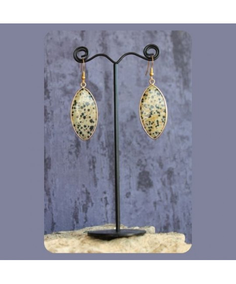 Boucles d'Oreilles Jaspe dalmatien