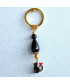Porte-clefs Chat noir en Agate noire