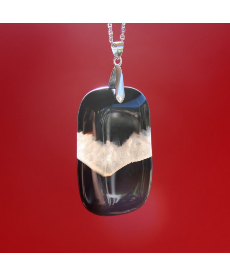 Pendentif Agate noir et blanc