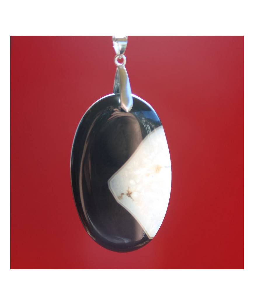Pendentif Agate noir et blanc