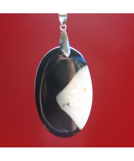 Pendentif Agate noir et blanc