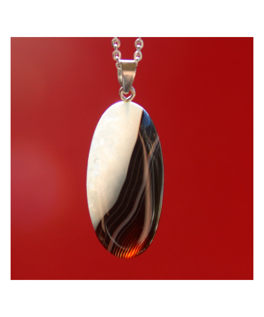 Pendentif Agate noir et blanc