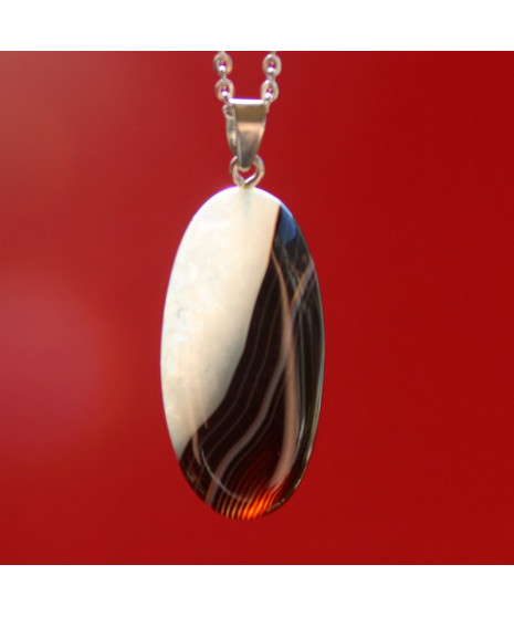 Pendentif Agate noir et blanc