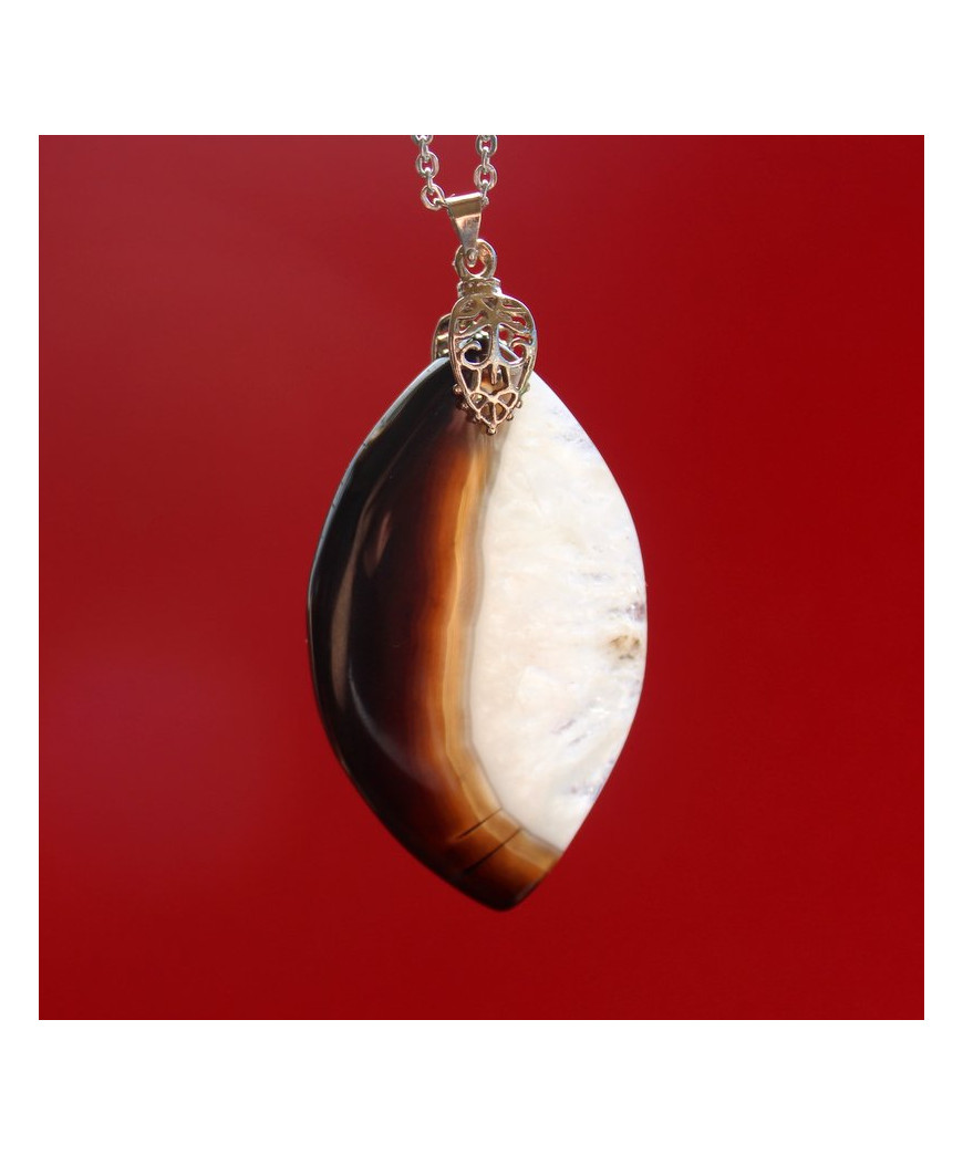 Pendentif Agate noir et blanc
