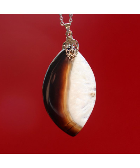 Pendentif Agate noir et blanc