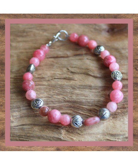 Bracelet Lotus en Rhodochrosite