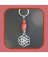 Porte-clefs Fleur de vie en Jaspe rouge