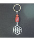 Porte-clefs Fleur de vie en Jaspe rouge