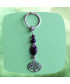 Porte-Clefs Arbre de vie en Agate violette