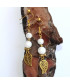 Boucles d'Oreilles feuilles blanches en Howlite