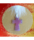 Pendentif Croix en Agate rose