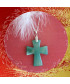 Pendentif Croix en Agate verte