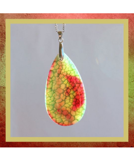 Pendentif Agate vert et violet rose