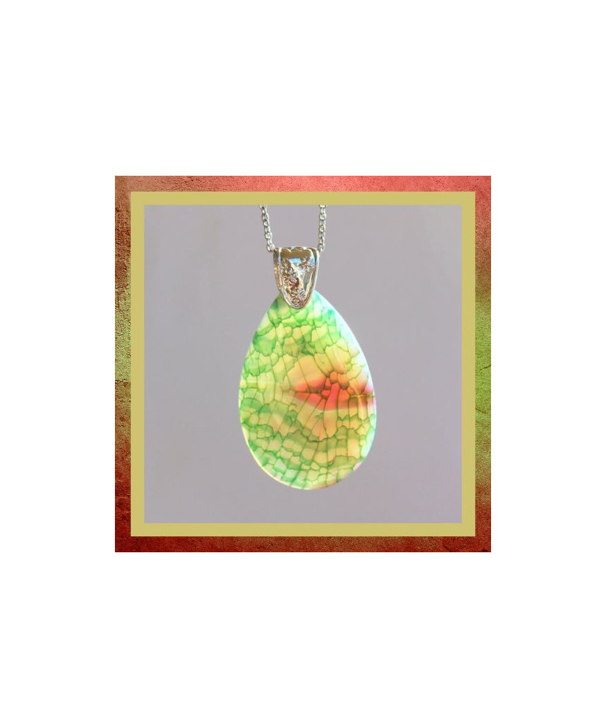 Pendentif Agate vert et violet