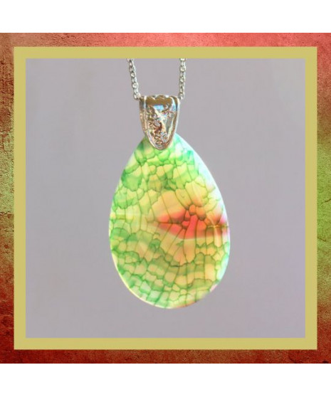 Pendentif Agate vert et violet