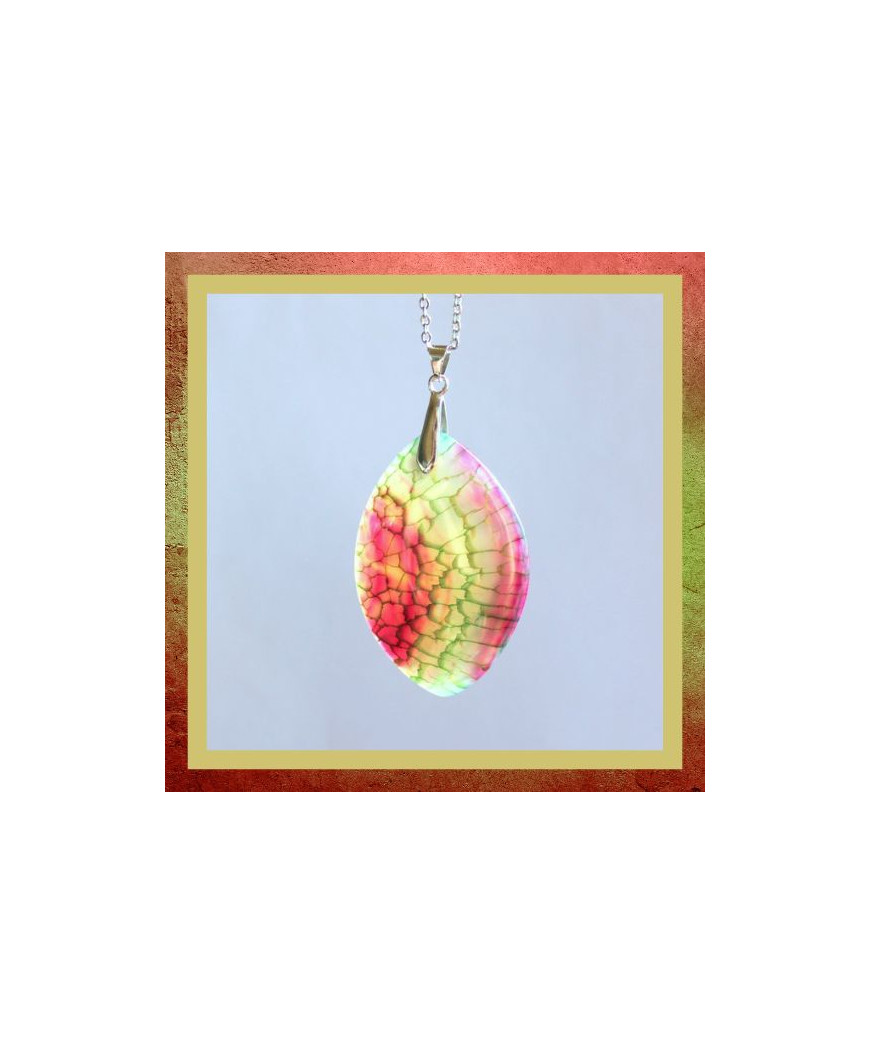 Pendentif Agate vert et violet