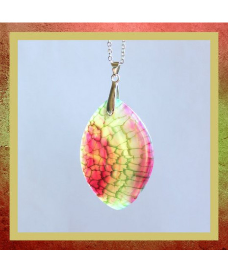 Pendentif Agate vert et violet