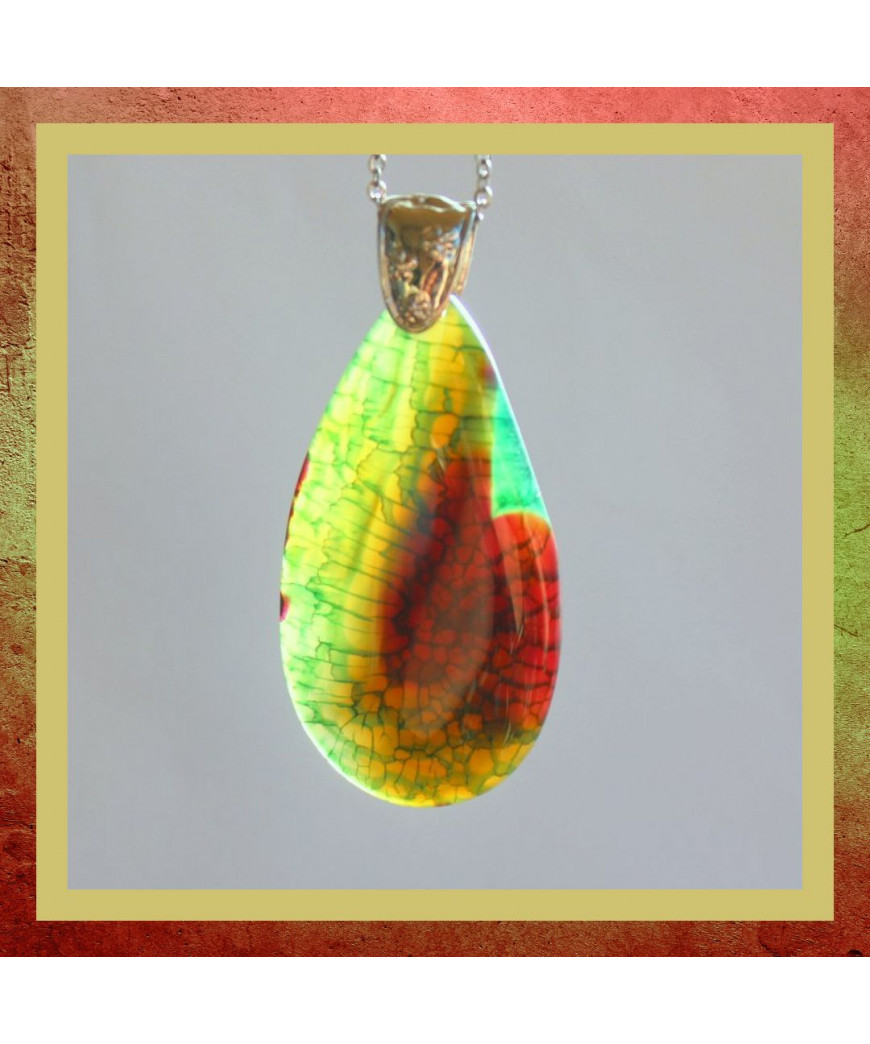 Pendentif Agate vert et violet