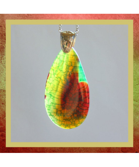 Pendentif Agate vert et violet