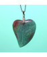 Pendentif Cœur Agate vert et violet