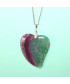 Pendentif Cœur Agate vert et violet