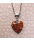 Pendentif Cœur en Agate orange