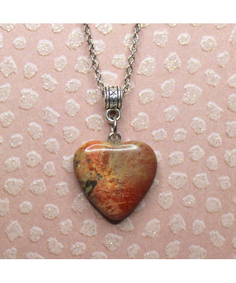 Pendentif Cœur en Jaspe rouge