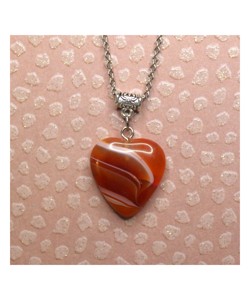 Pendentif Cœur en Jaspe rouge