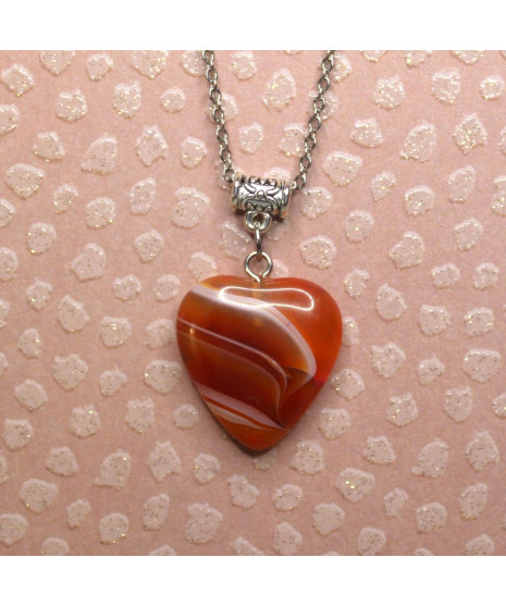 Pendentif Cœur en Jaspe rouge