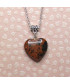 Pendentif Cœur en Obsidienne acajou
