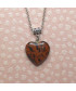 Pendentif Cœur en Obsidienne acajou