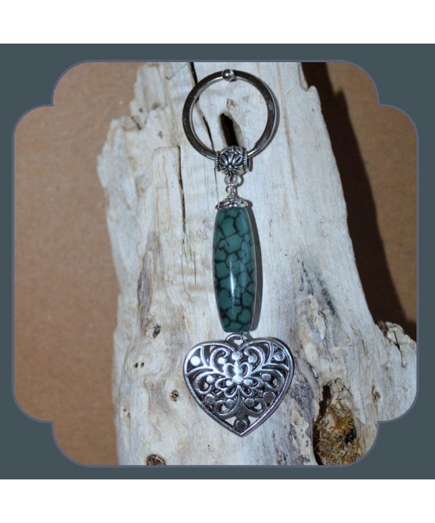 Porte-clefs Cœurs en Agate