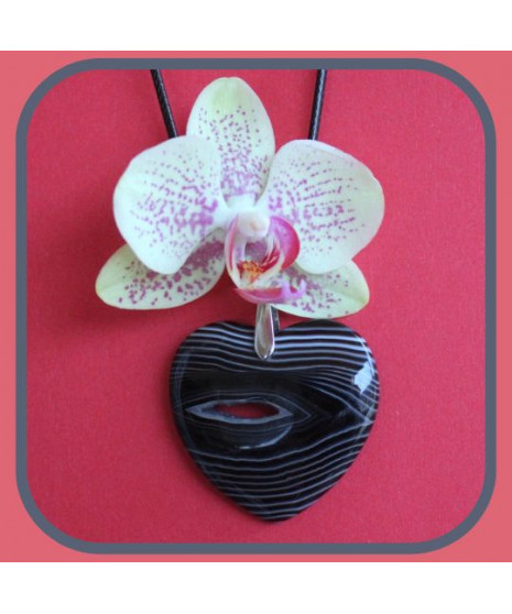 Pendentif Cœur Agate trouée