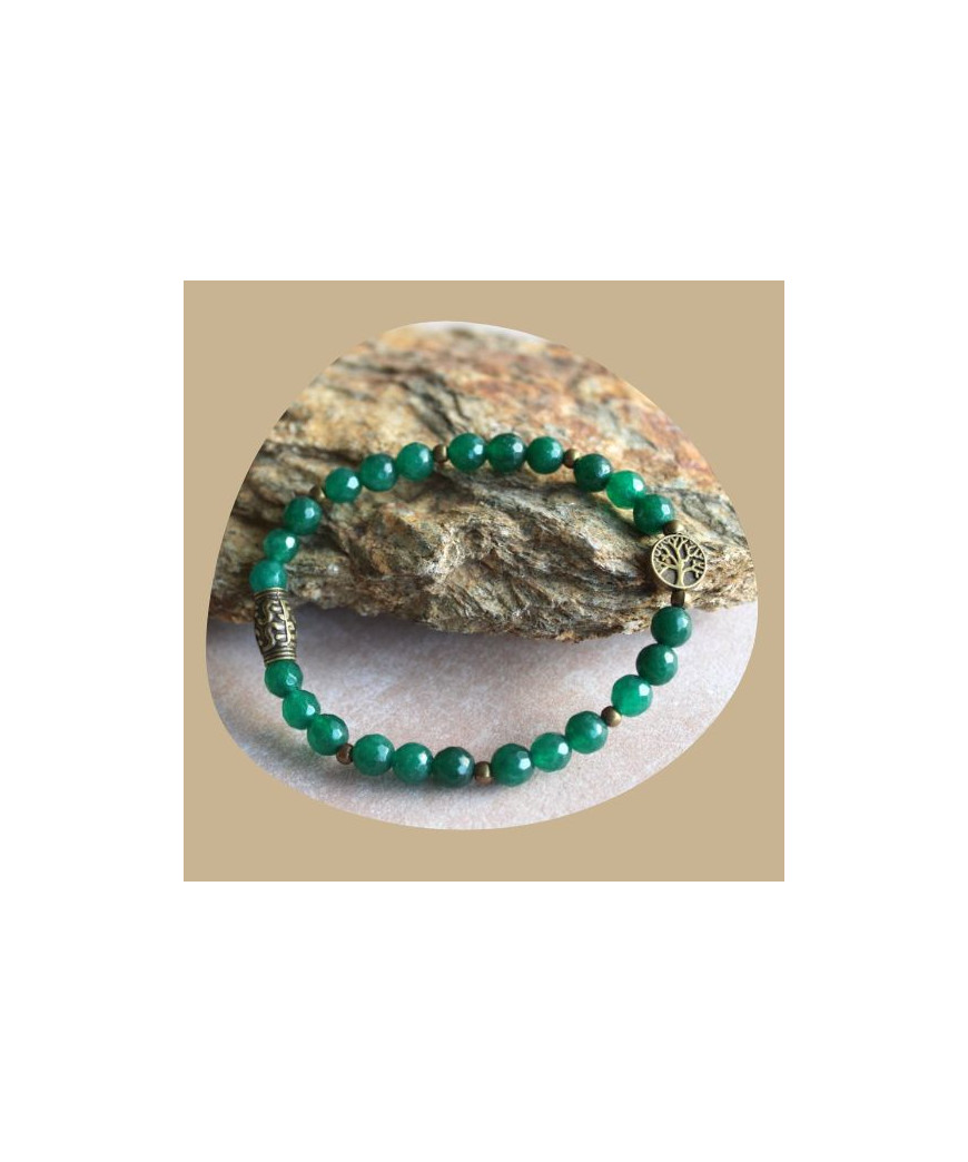 Bracelet Arbre de vie en Jade vert
