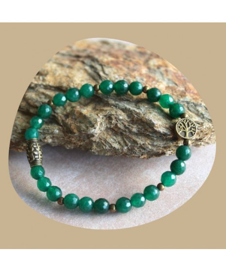 Bracelet Arbre de vie en Jade vert
