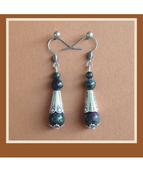 Boucles d'oreilles en Jaspe sanguin