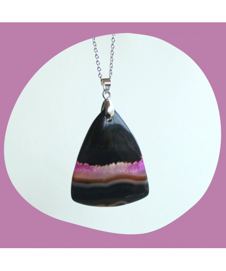 Pendentif Agate noire et violette