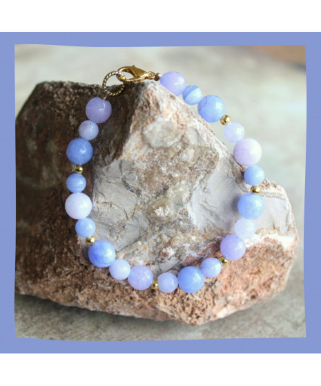 Bracelet en Agate blue Lace