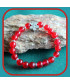 Bracelet Fleur en Agate rouge