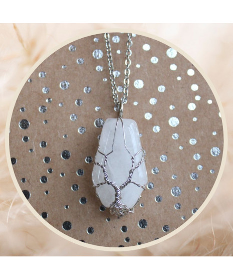 Pendentif Arbre de vie en Cristal de roche