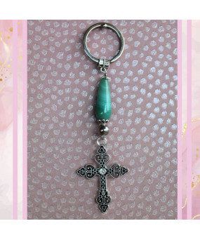 Porte-Clefs Croix en Agate...