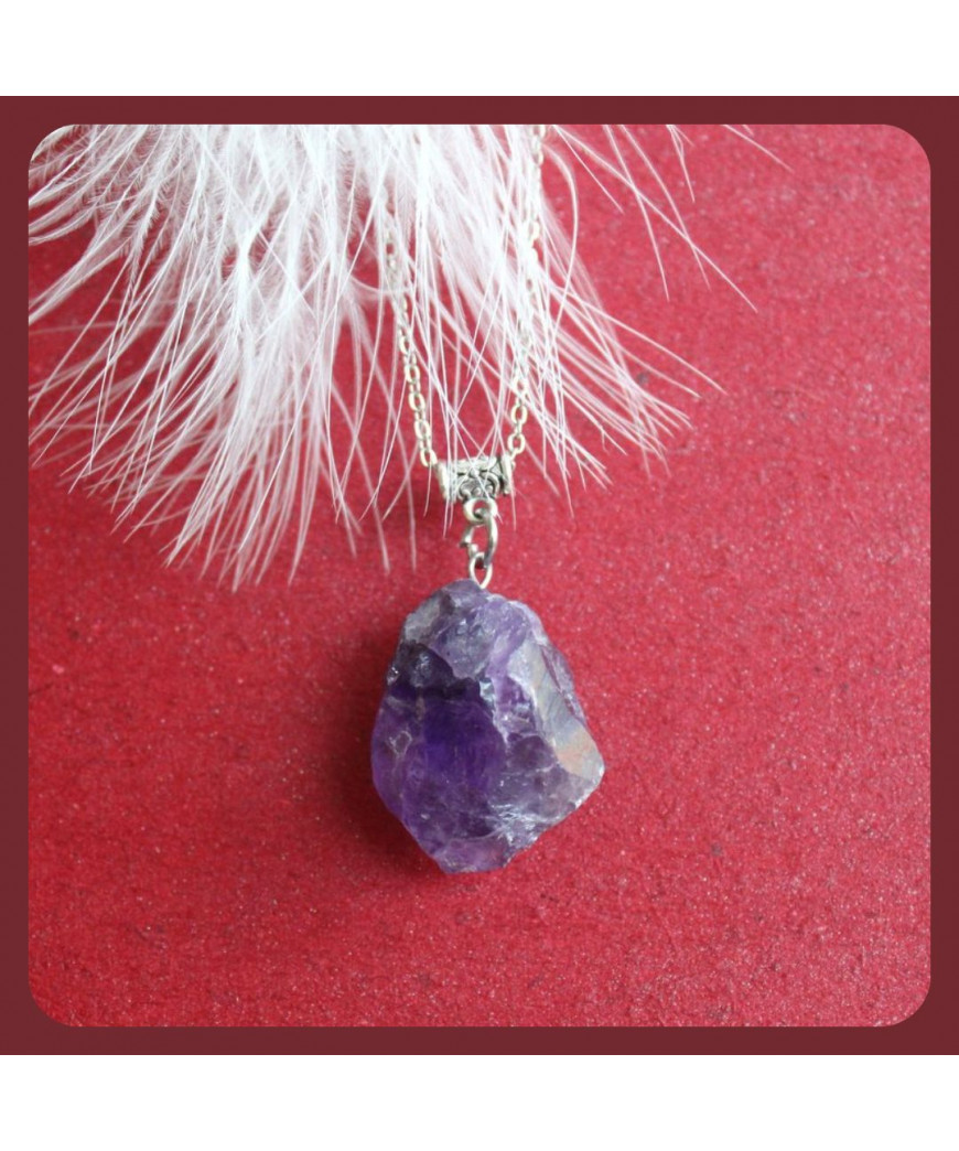 Pendentif en Pierre brute en Améthyste