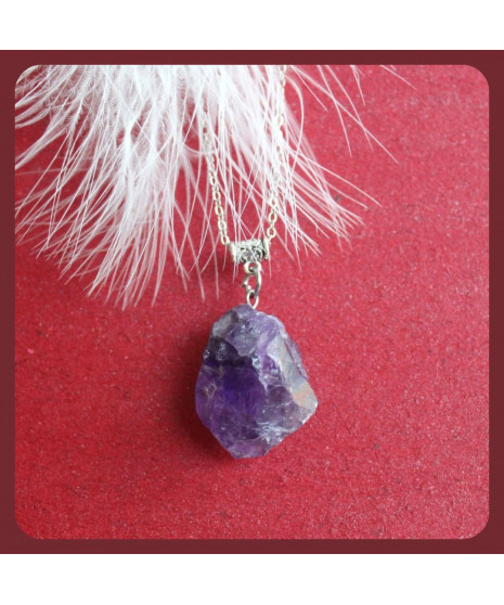 Pendentif en Pierre brute en Améthyste