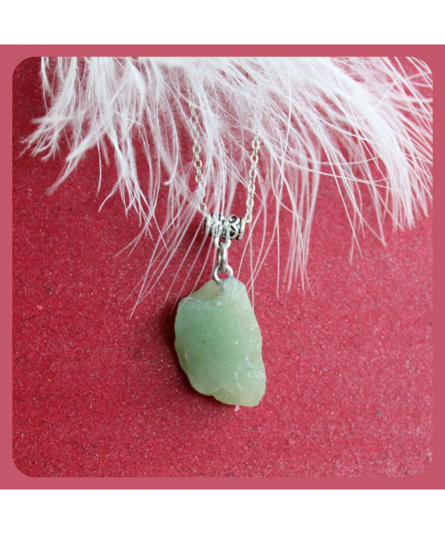 Pendentif en Pierre brute en Aventurine verte