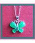 Pendentif Papillon en Jade vert