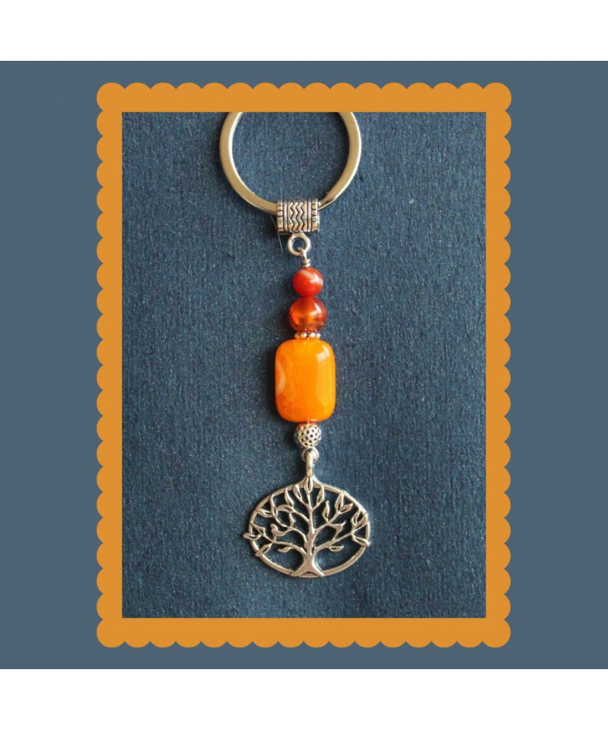 Porte-clefs Arbre de vie en Agate