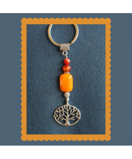 Porte-clefs Arbre de vie en Agate