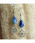 Boucles d'Oreilles bleues Fleur de Vie
