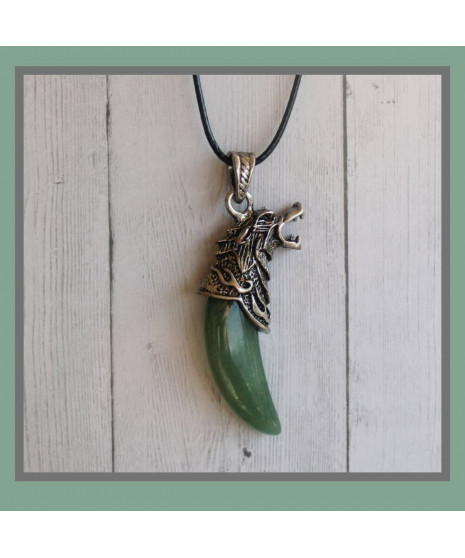 Pendentif Loup en Aventurine