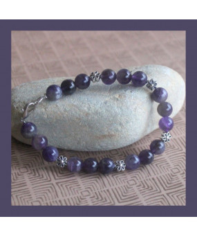 Bracelet Améthyste Fleurs